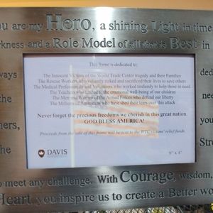 Brushed Metal "My Hero" Picture Frame